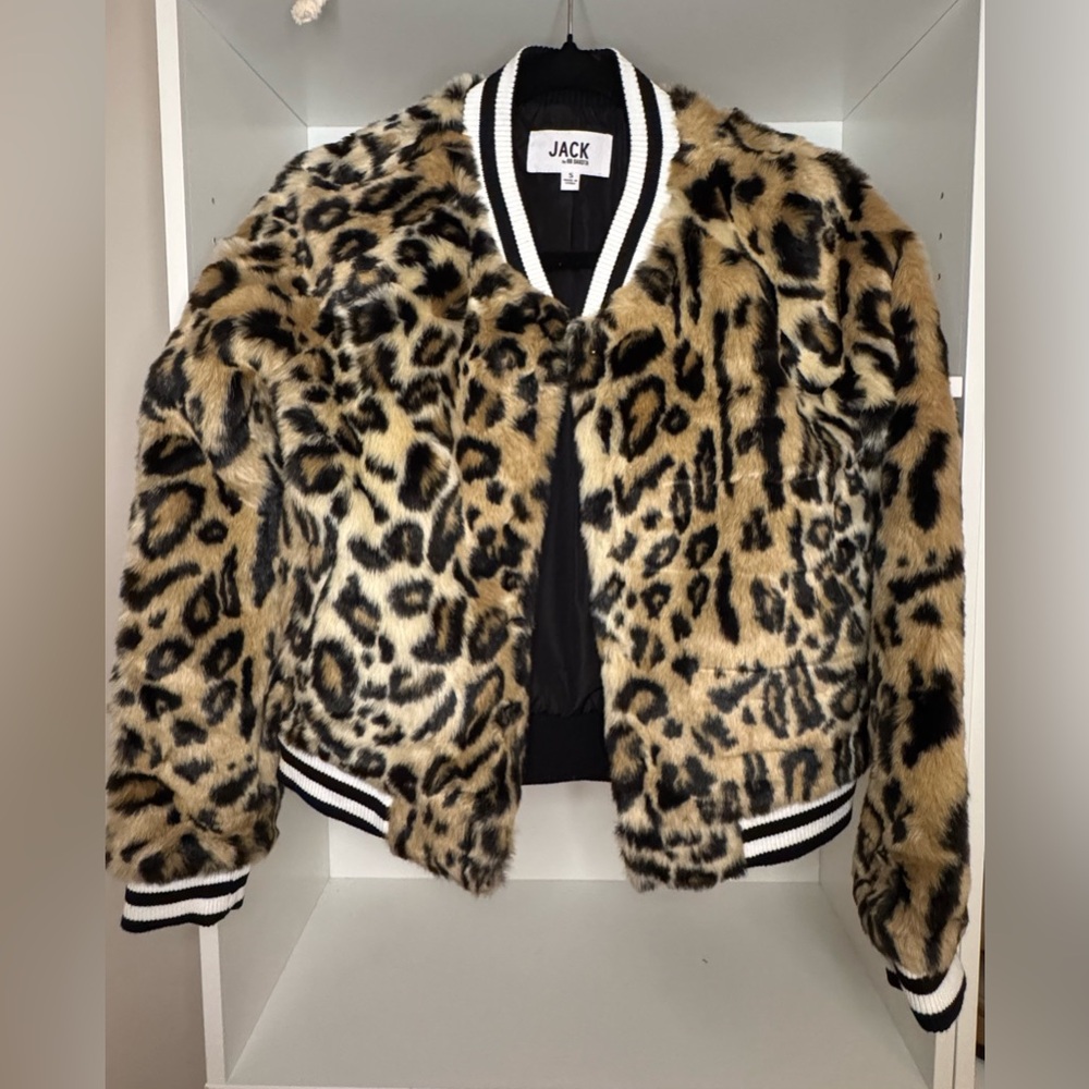 BB Dakota Animal Print Faux Fur Jacket